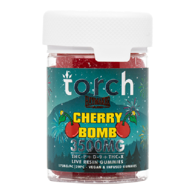 TORCH GRAVITY HAYMAKER GUMMIES 350MG BOX OF 30 SACHETS CHERRY BOMB