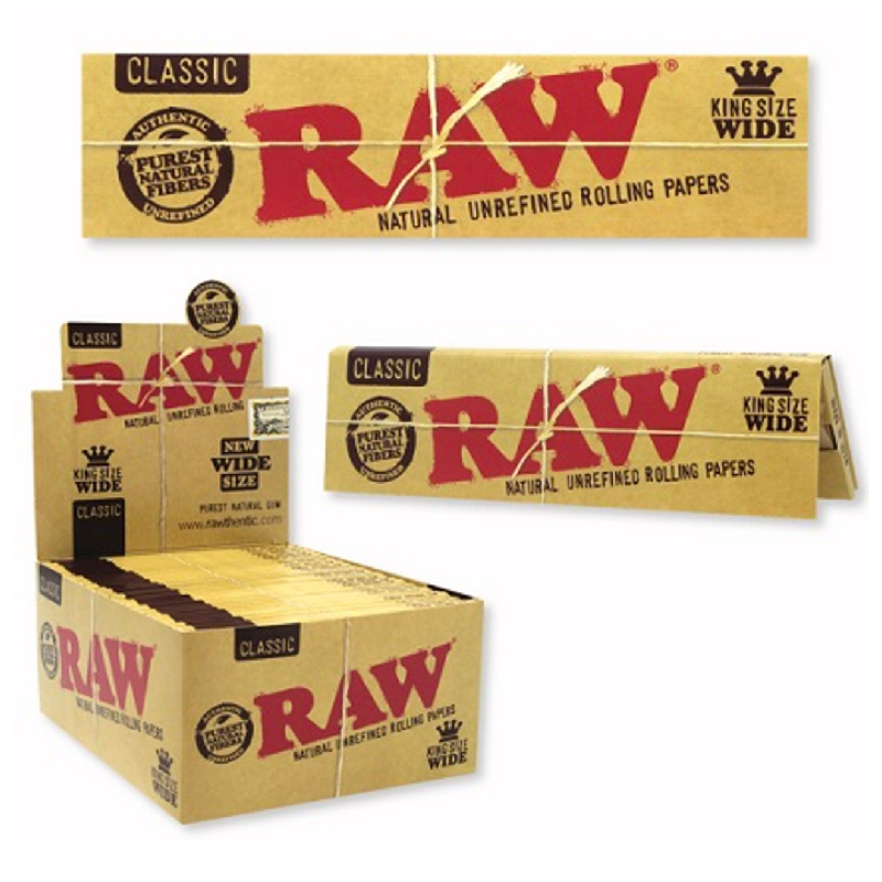 RAW ROLLING PAPERS KING SIZE BOX KING SIZE WIDE BOX OF 50 – Central ...