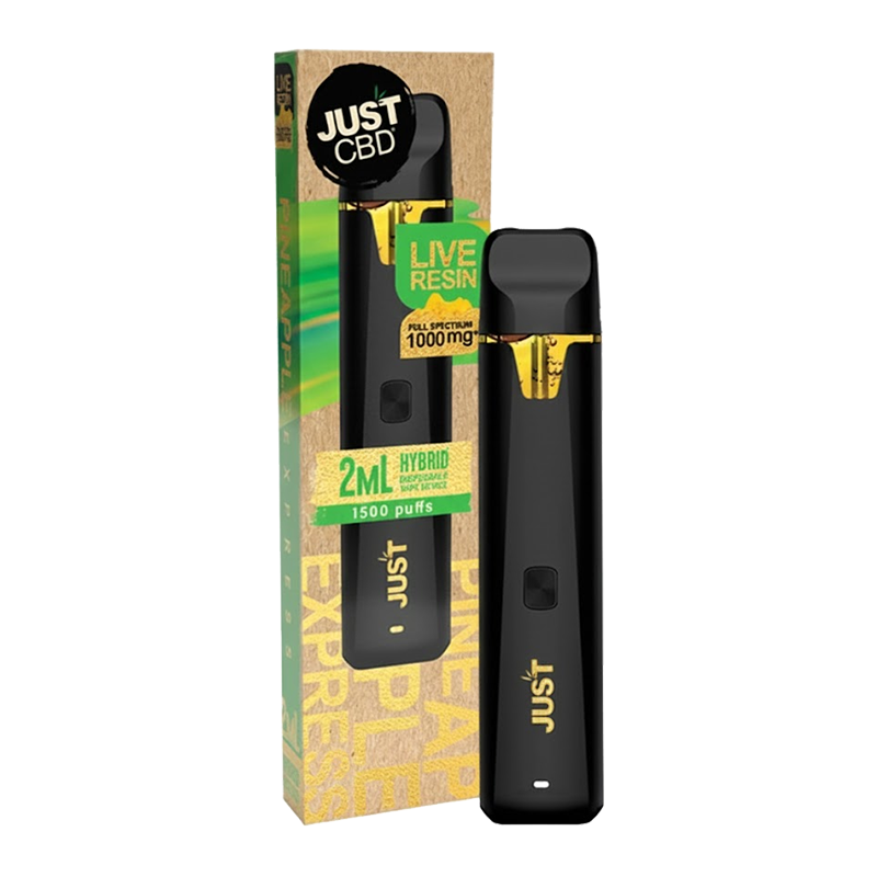 JUST CBD FULL SPECTRUM LIVE RESIN 1000MG 2G DISPOSABLE BOX OF 10