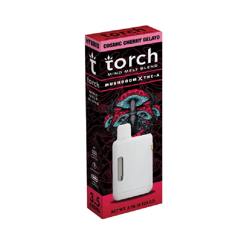 TORCH MUSHROOM X THCA 3.5G DISPOSABLES BOX OF 5 COSMIC CHERRY GELATO