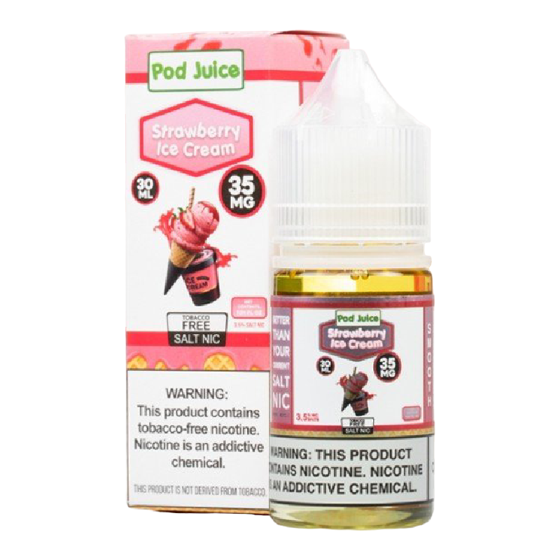 POD JUICE SALT NIC 30ML 35MG STRAWBERRY ICE CREAM Central Smoke Distribution