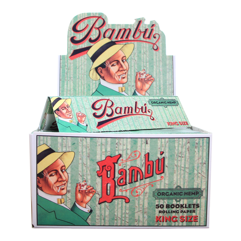 BAMBU ROLLING PAPERS BOX - ORGANIC HEMP KING SIZE BOX OF 50