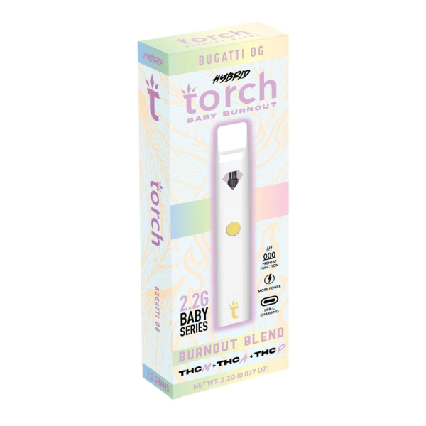 TORCH BURNOUT BLEND 2.2G THC-M THC-A THC-P DISPOSABLES BOX OF 5 - BUGATTI OG HYBRID