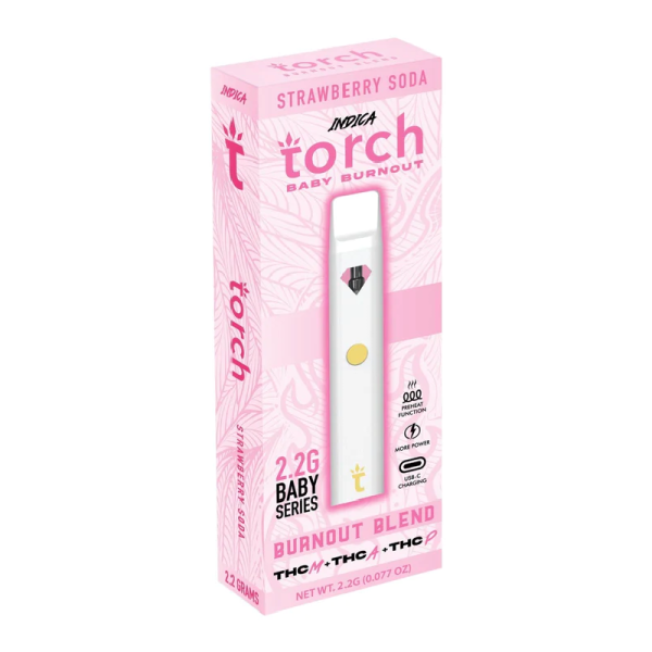 TORCH BURNOUT BLEND 2.2G THC-M THC-A THC-P DISPOSABLES BOX OF 5 - STRAWBERRY SODA INDICA