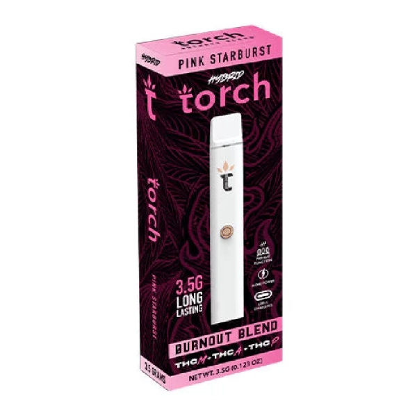 TORCH BURNOUT BLEND 3.5G THC-M THC-A THC-P DISPOSABLES BOX OF 5 - PINK STARBURST HYBRID