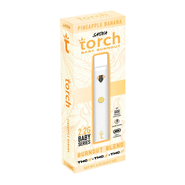 TORCH BURNOUT BLEND 2.2G THC-M THC-A THC-P DISPOSABLES BOX OF 5 - PINEAPPLE BANANA SATIVA