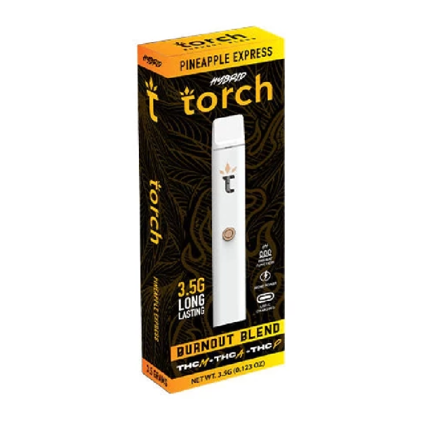 TORCH BURNOUT BLEND 3.5G THC-M THC-A THC-P DISPOSABLES BOX OF 5 - PINEAPPLE EXPRESS HYBRID