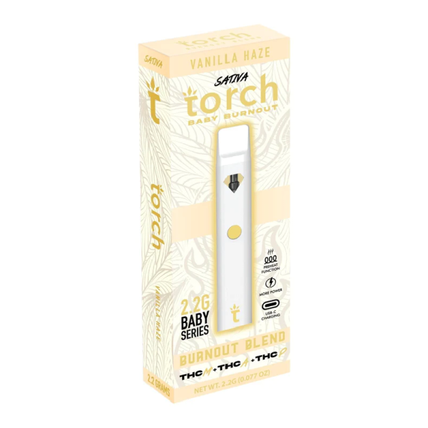 TORCH BURNOUT BLEND 2.2G THC-M THC-A THC-P DISPOSABLES BOX OF 5 - VANILLA HAZE SATIVA