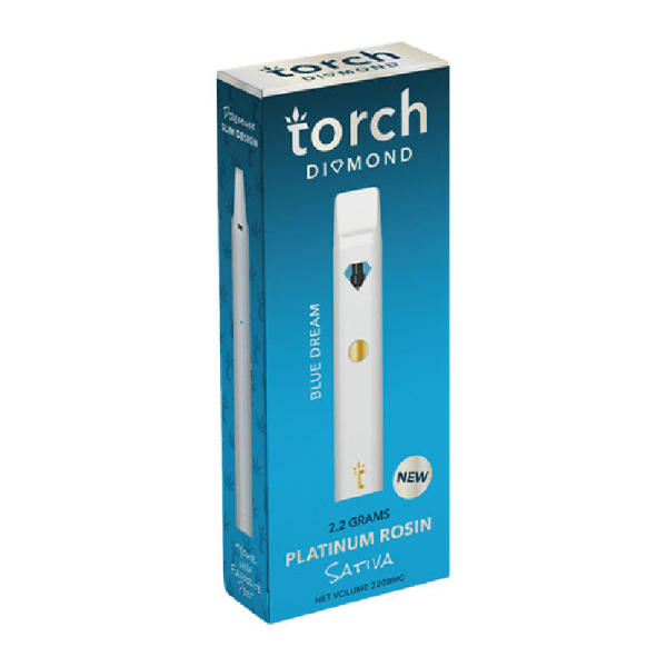 TORCH DIAMOND PLATINUM ROSIN 2.2G DISPOSABLE BOX OF 5 - BLUE DREAM SATIVA