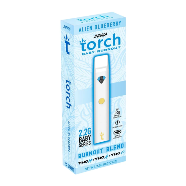 TORCH BURNOUT BLEND 2.2G THC-M THC-A THC-P DISPOSABLES BOX OF 5 - ALIEN BLUEBERRY INDICA
