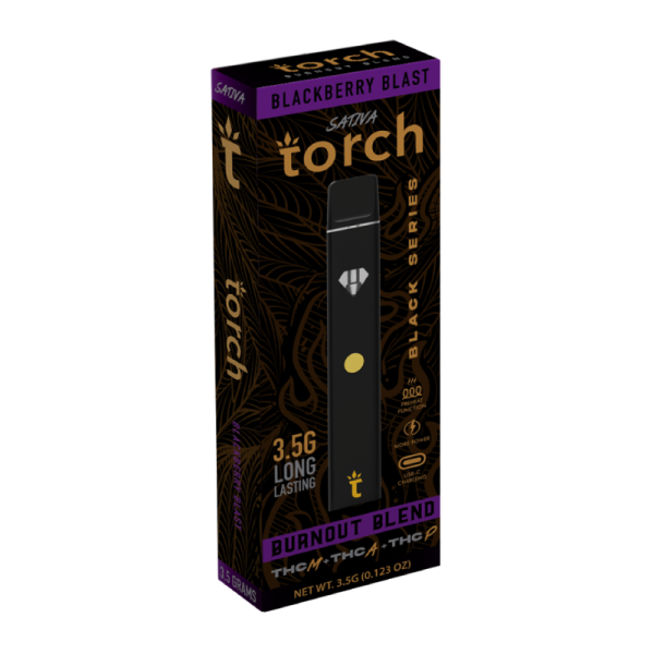 TORCH BURNOUT BLACK SERIES 3.5G THC-M THC-A THC-P DISPOSABLES BOX OF 5 - BLACKBERRY BLAST SATIVA