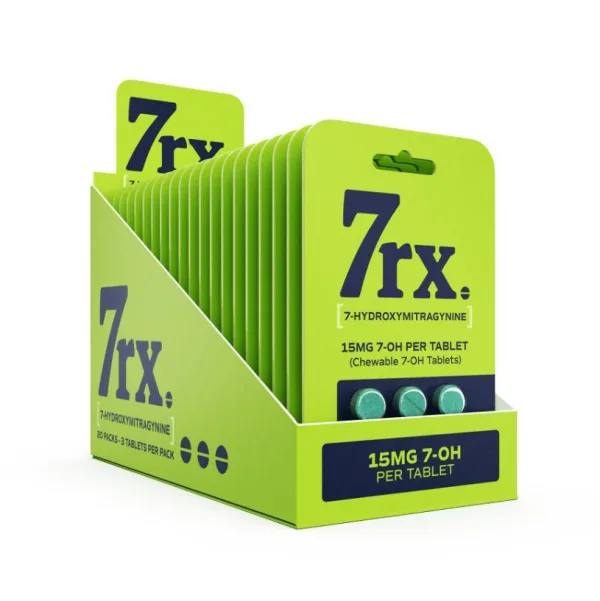 7RX 7-HYDROXYMITRAGYNINE CHEWABLE TABLETS BOX OF 20 - 15MG 3CT
