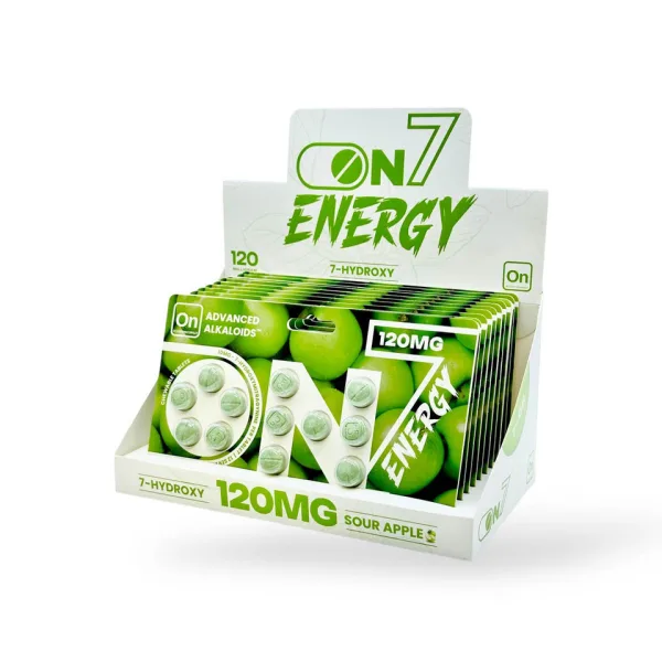 ON7 ADVANCED ALKALOIDS 7-HYDROXYMITRAGYNINE ENERGY TABLETS- 10MG 12CT SOUR APPLE BOX OF 10