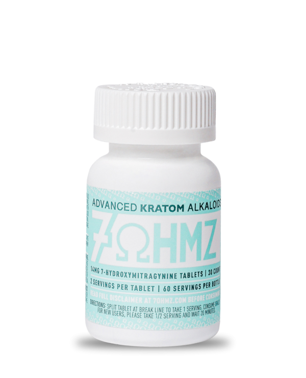 7 OHMZ ADVANCED KRATOM ALKALOIDS 7-HYDROXYMITRAGYNINE TABLET - 14MG 30CT BOTTLE