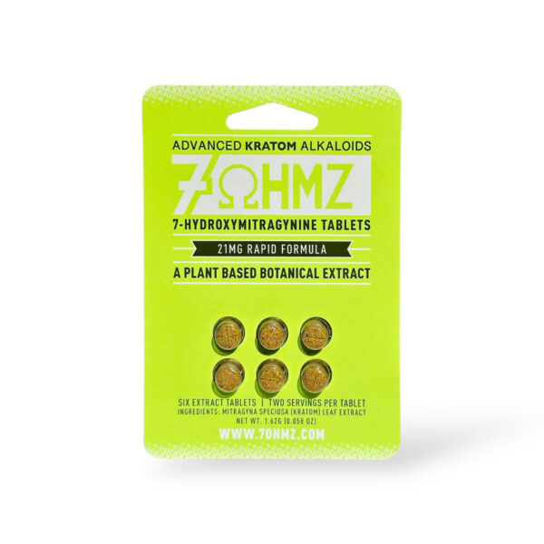 7 OHMZ ADVANCED KRATOM ALKALOIDS 7-HYDROXYMITRAGYNINE TABLETS - 21MG RAPID RELEASE 6CT