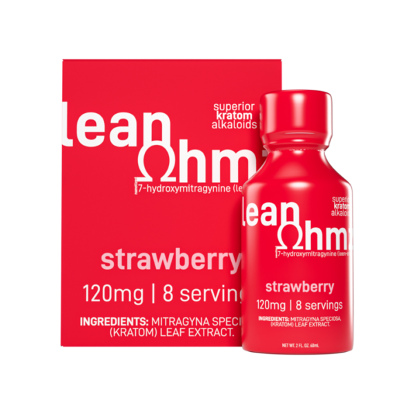 EXODUS LEAN OHMZ 7-HYDROXYMITRAGYNINE SHOTS 60ML 120MG - STRAWBERRY BOX OF 6