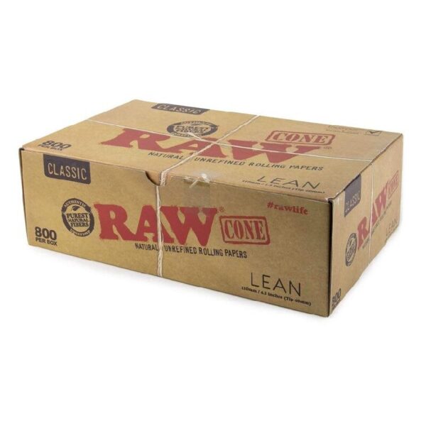 RAW ROLLING PAPER CONES BOX -800 PACK LEAN CLASSIC