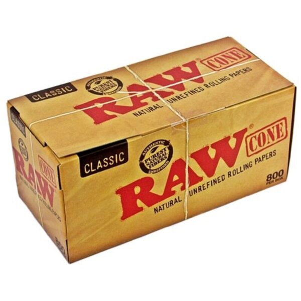 RAW ROLLING PAPER CONES BOX - 800 PACK KING SIZE CLASSIC