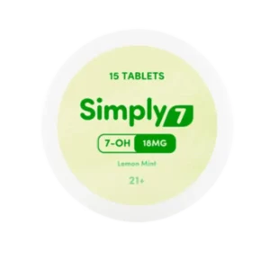 SIMPLY7 7-OH EXTRA STRENGTH TABLETS - 18MG 15CT CAN  LEMON MINT BOX OF 6