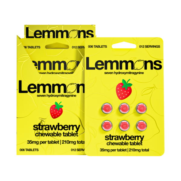 EXODUS LEMMONS 7-HYDROXYMITRAGYNINE CHEWABLE TABLETS 35MG 6CT - STRAWBERRY BOX OF 6