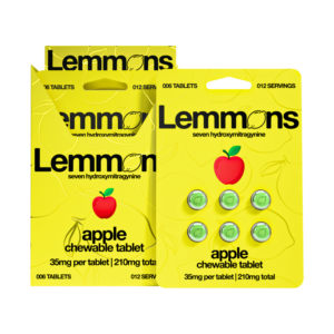 EXODUS LEMMONS 7-HYDROXYMITRAGYNINE CHEWABLE TABLETS 35MG 6CT - APPLE BOX OF 6