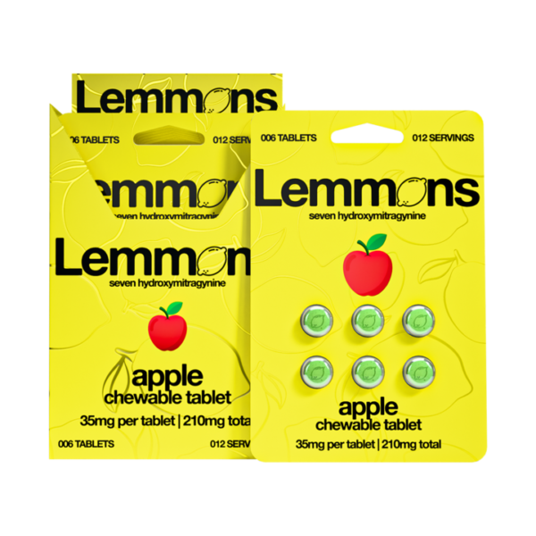 EXODUS LEMMONS 7-HYDROXYMITRAGYNINE CHEWABLE TABLETS 35MG 6CT - APPLE BOX OF 6