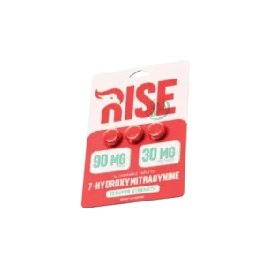 RISE 7-HYDROXYMITRAGYNINE SUPER STRENGTH CHEWABLE TABLET 30MG 3CT - UNFLAVORED BOX OF 5