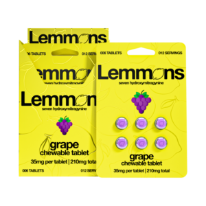EXODUS LEMMONS 7-HYDROXYMITRAGYNINE CHEWABLE TABLETS 35MG 6CT - GRAPE BOX OF 6