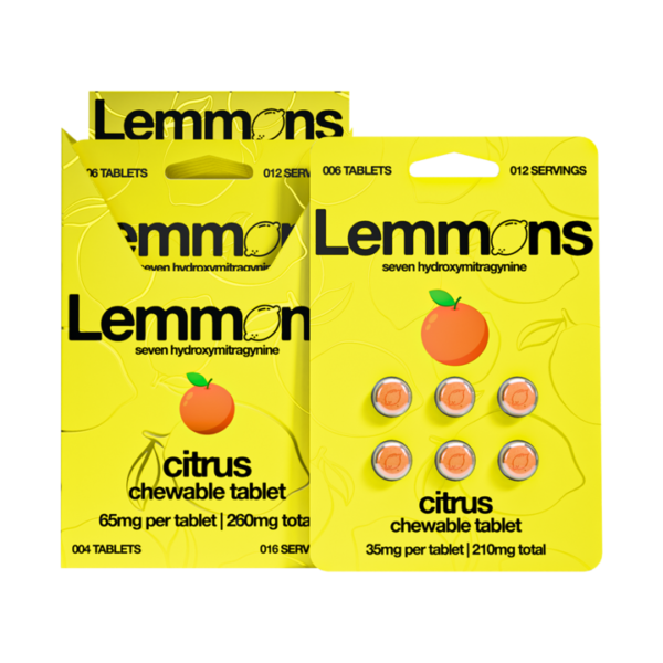 EXODUS LEMMONS 7-HYDROXYMITRAGYNINE CHEWABLE TABLETS 35MG 6CT - CITRUS BOX OF 6