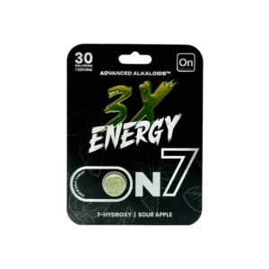 ON7 ADVANCED ALKALOIDS 7-HYDROXYMITRAGYNINE 3X ENERGY TABLETS 30MG 1CT - SOUR APPLE BOX OF 10