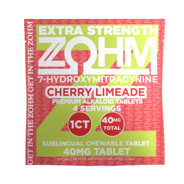 ZOHM 7-HYDROXYMITRAGYNINE EXTRA STRENGTH TABLETS 40MG 1CT - CHERRY LIMEADE BOX OF 40