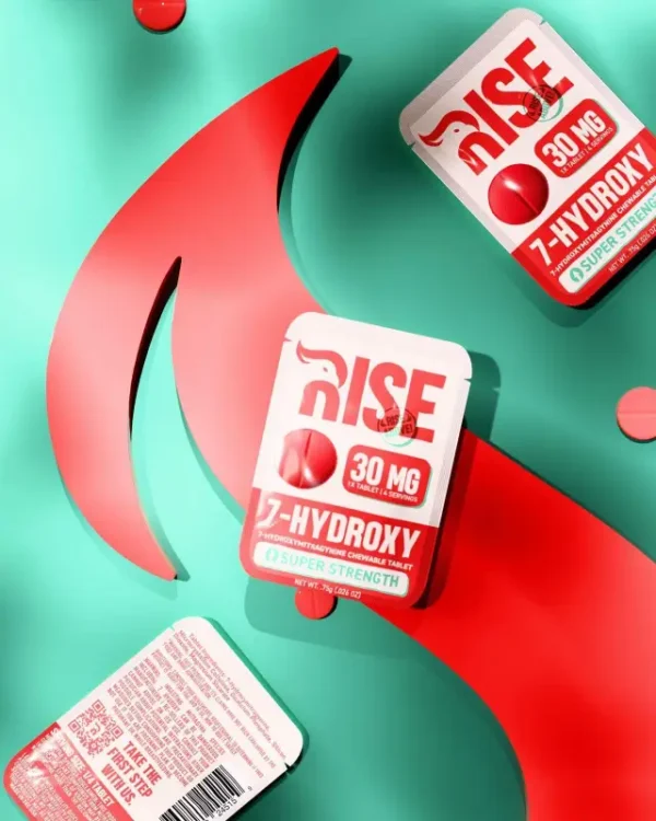 RISE 7-HYDROXYMITRAGYNINE SUPER STRENGTH CHEWABLE TABLET 30MG 1CT - UNFLAVORED BOX OF 25