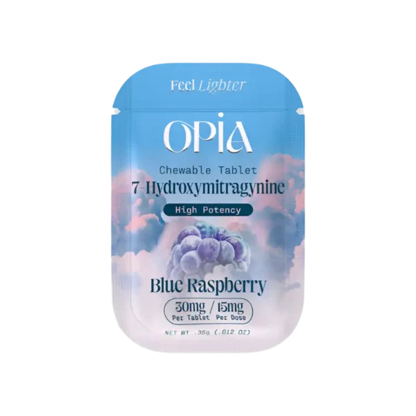 OPIA 7-HYDROXYMITRAGYNINE CHEWABLE TABLETS 30MG 1CT - BLUE RASPBERRY BOX OF 30