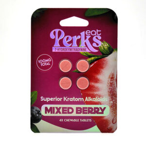 EAT PERKS SUPERIOR KRATOM ALKALOIDS 7-HYDROXYMITRAGYNINE TABLETS 25MG 4CT - MIXED BERRY BOX OF 10