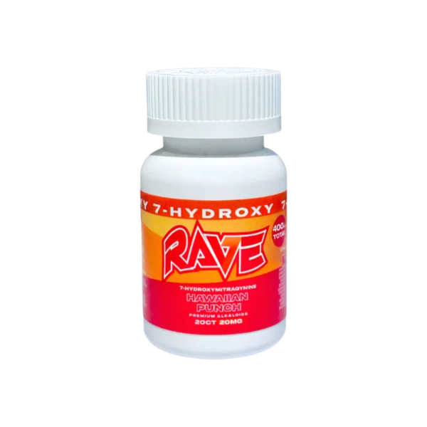 RAVE 7-HYDROXYMITRAGYNINE CHEWABLE TABLETS 20MG 20CT BOTTLE - HAWAIIAN PUNCH