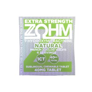 ZOHM 7-HYDROXYMITRAGYNINE EXTRA STRENGTH TABLETS 40MG 1CT - NATURAL BOX OF 40