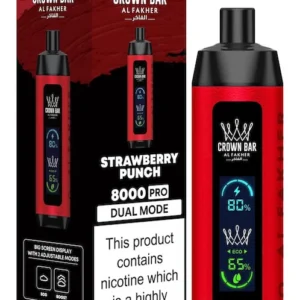 AL FAKHER CROWN BAR PRO 8000 BOX OF 5 - STRAWBERRY PUNCH