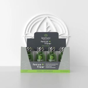 KANVA BOTANICALS HERBAL SUPPLEMENT SHOTS BOX OF 12 - 60ML FOCUS + FLOW