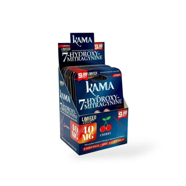 KAMA ADVANCED KRATOM ALKALOIDS - 7-HYDROXYMITRAGYNINE 10MG 4CT TABLETS - CHERRY BOX OF 10