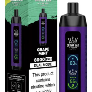AL FAKHER CROWN BAR PRO 8000 BOX OF 5 - GRAPE MINT