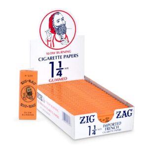 ZIG ZAG ROLLING PAPERS BOX - SLOW BURNING 1 1/4 SIZE BOX OF 24