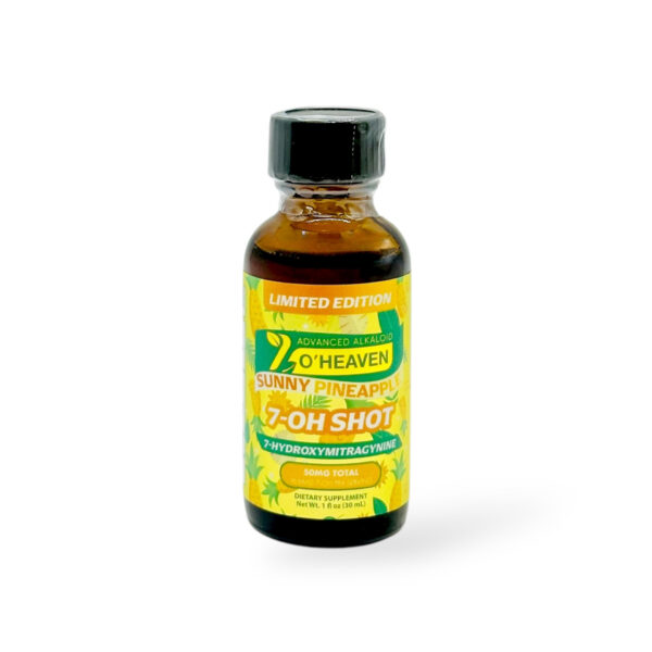 7 O'HEAVEN ADVANCED ALKALOID 7-HYDROXYMITRAGYNINE SHOTS 30ML 50MG - SUNNY PINEAPPLE BOX OF 12