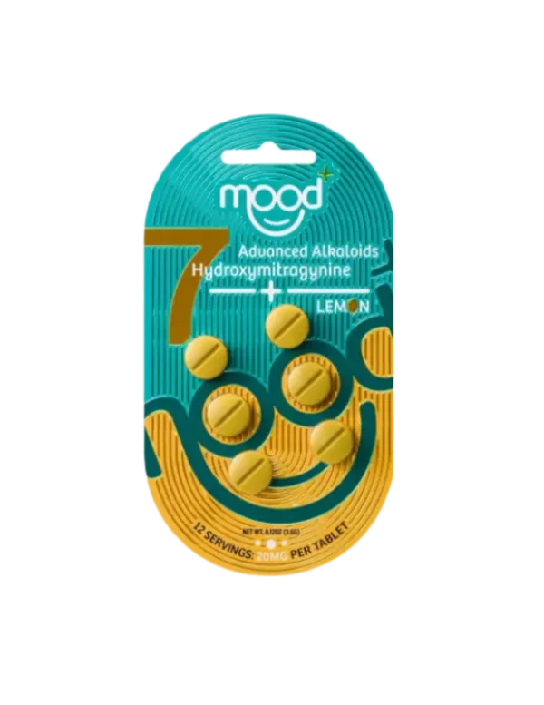 MOOD+ ADVANCED ALKALOIDS 7-HYDROXYMITRAGYNINE TABLETS - 20MG 6CT LEMON BOX OF 12