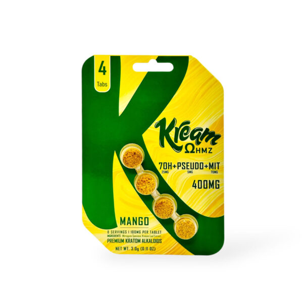 KREAM OHMZ 7OH+PSEUDO+MIT BLEND TABLETS 100MG 4CT - MANGO BOX OF 10