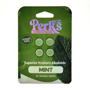 EAT PERKS SUPERIOR KRATOM ALKALOIDS 7-HYDROXYMITRAGYNINE TABLETS 25MG 4CT - MINT BOX OF 10