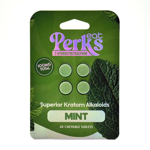 EAT PERKS SUPERIOR KRATOM ALKALOIDS 7-HYDROXYMITRAGYNINE TABLETS 25MG 4CT - MINT BOX OF 10