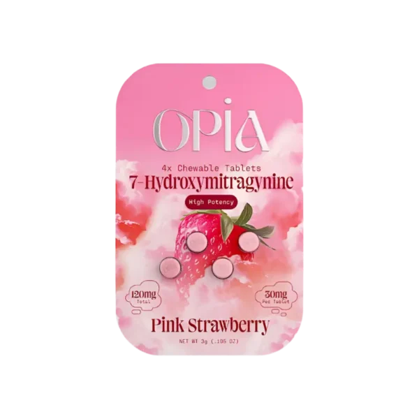 OPIA 7-HYDROXYMITRAGYNINE CHEWABLE TABLETS 30MG 4CT - PINK STRAWBERRY BOX OF 10