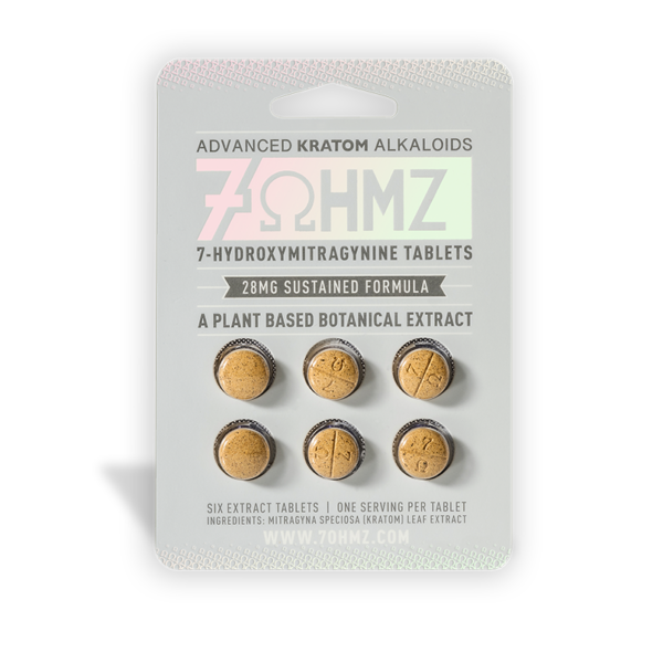 7 OHMZ ADVANCED KRATOM ALKALOIDS 7-HYDROXYMITRAGYNINE TABLETS - 28MG SUSTAINED RELEASE FORMULA 6CT