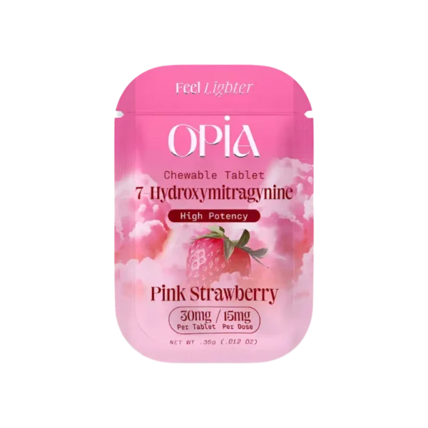 OPIA 7-HYDROXYMITRAGYNINE CHEWABLE TABLETS 30MG 1CT - PINK STRAWBERRY BOX OF 30