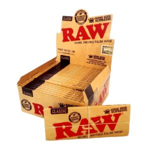RAW ROLLING PAPERS BOX - CLASSIC KING SIZE SUPREME BOX OF 24